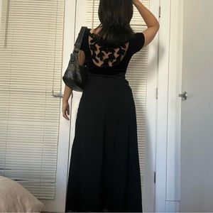 90s scoop neck velvet maxi dress
